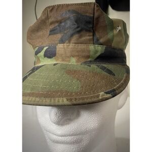US Military‎ Issue Woodland Camo Patrol Hat Cap 6-7/8 Small